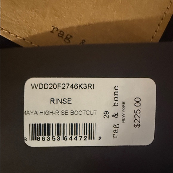 (RB-44) Rag & Bone Maya High - Rise Bootcut in Rinse NWT - Picture 4 of 7